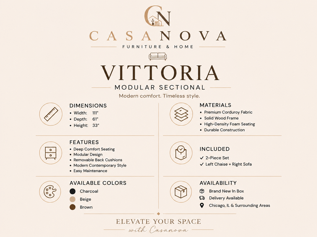 Vittoria Modular Sectional - Beige