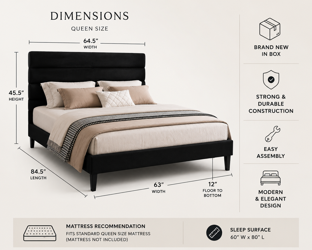 Queen Bed Frame - Black