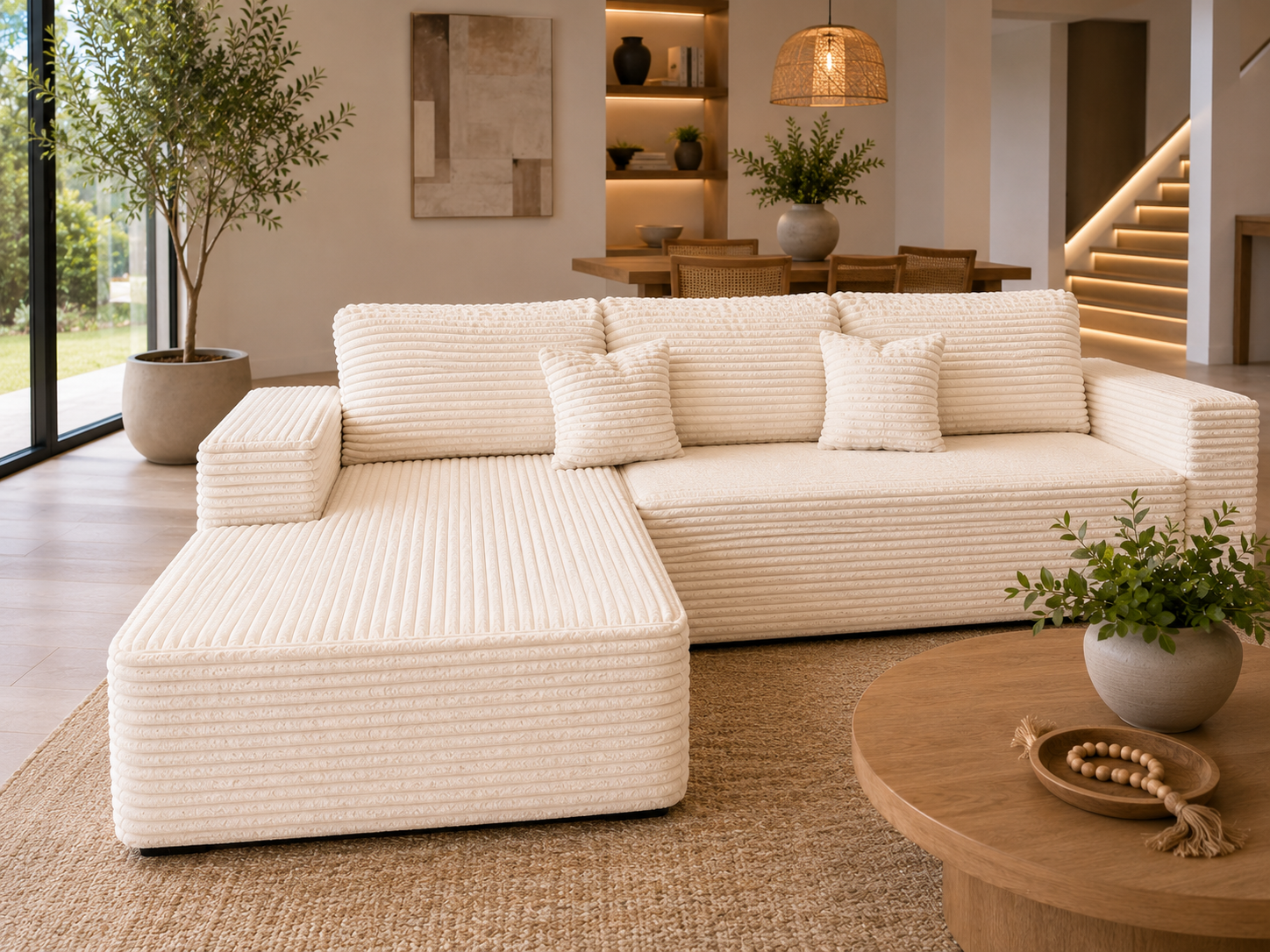 Vittoria Foam Sectional - Beige