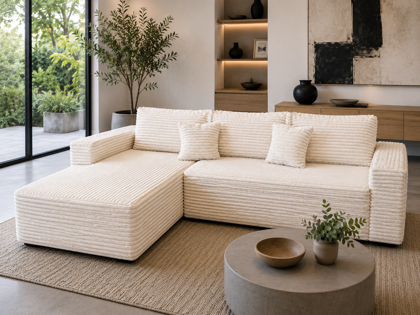 Vittoria Foam Sectional - Beige
